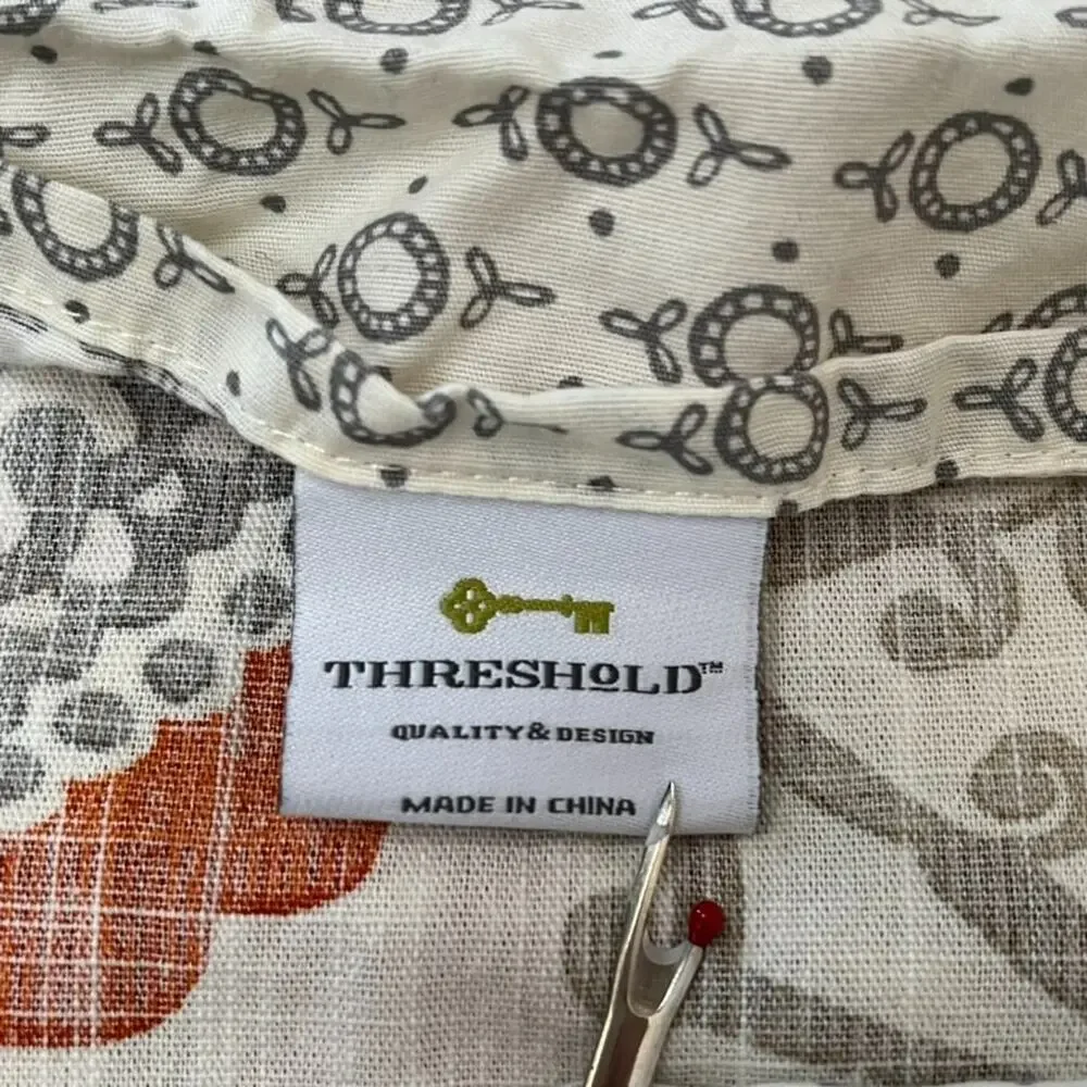 Threshold Cotton Pillow sham King Size Orange Gray Medallion Paisley